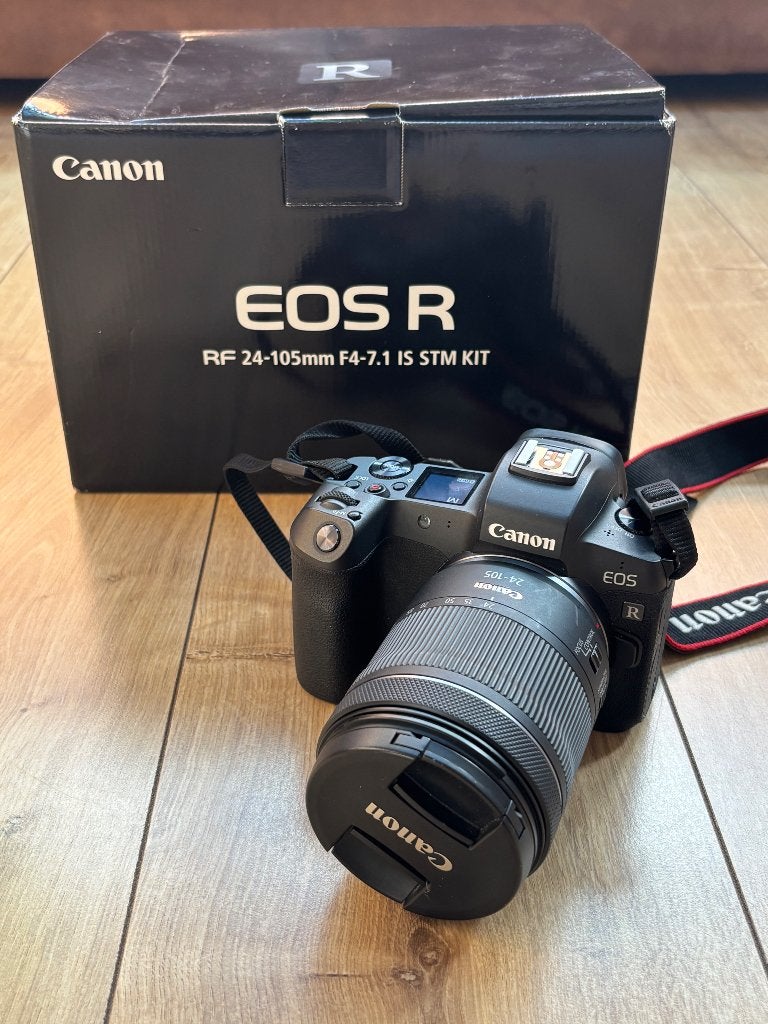 Canon EOS R + RF 24-105mm f/4-7.1 IS STM Kit, Ophalen, Canon, Screenprotector, Zo goed als nieuw