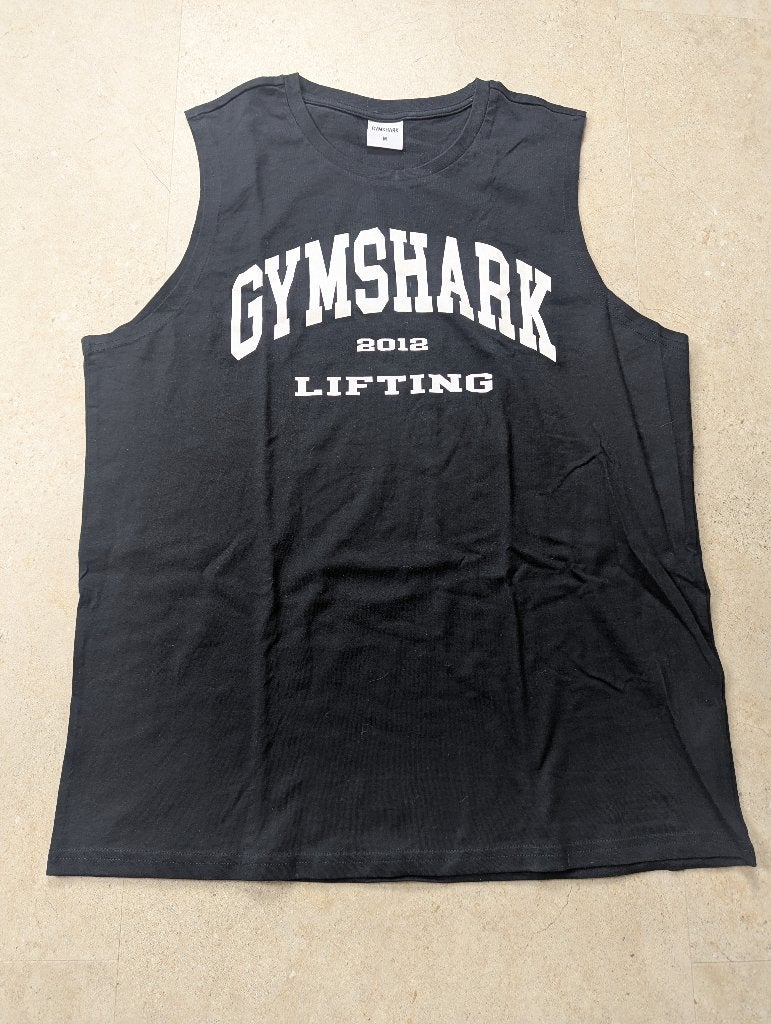 Zwarte tanktop van Gymshark, Fitness, Zo goed als nieuw, Verzenden, Maat 48/50 (M)