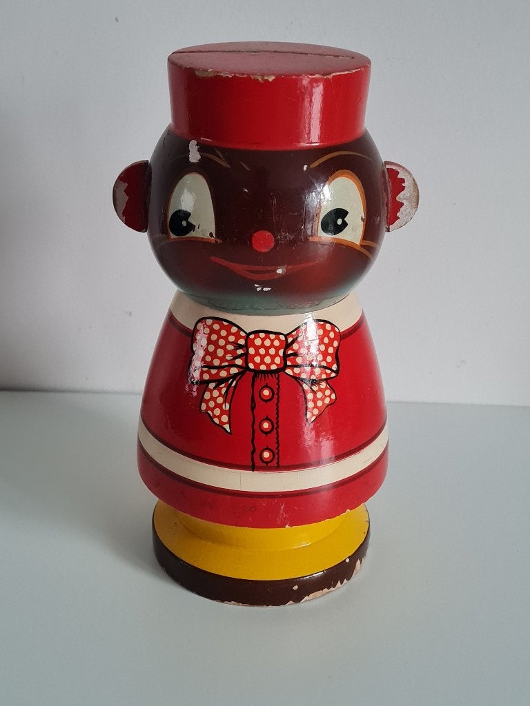 vintage houten spaarpot PICCOLO - art deco jaren'20, Verzamelen, Ophalen of Verzenden