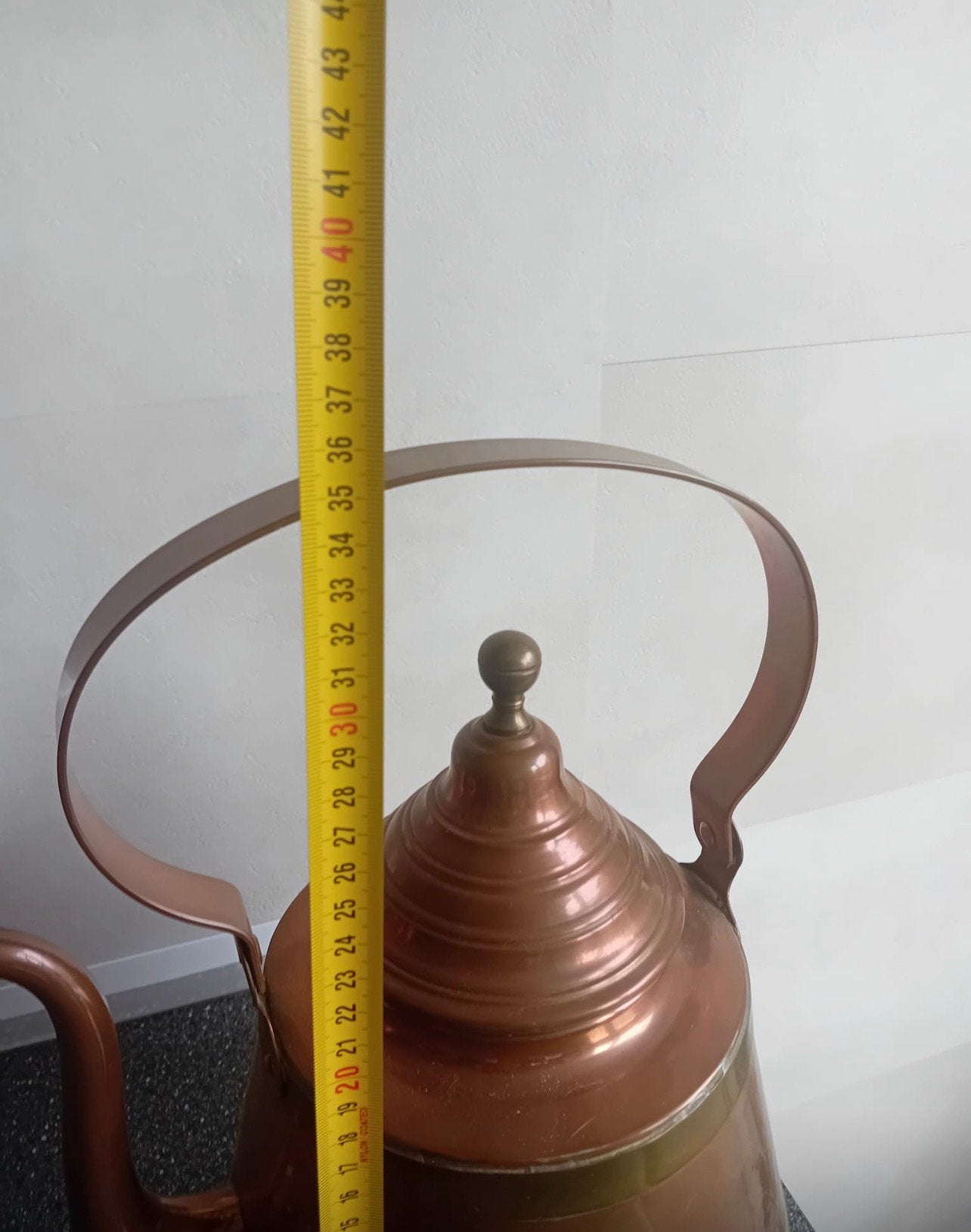 Grote vintage koperen koffiekan – ca. 36 cm, Ophalen, Koper
