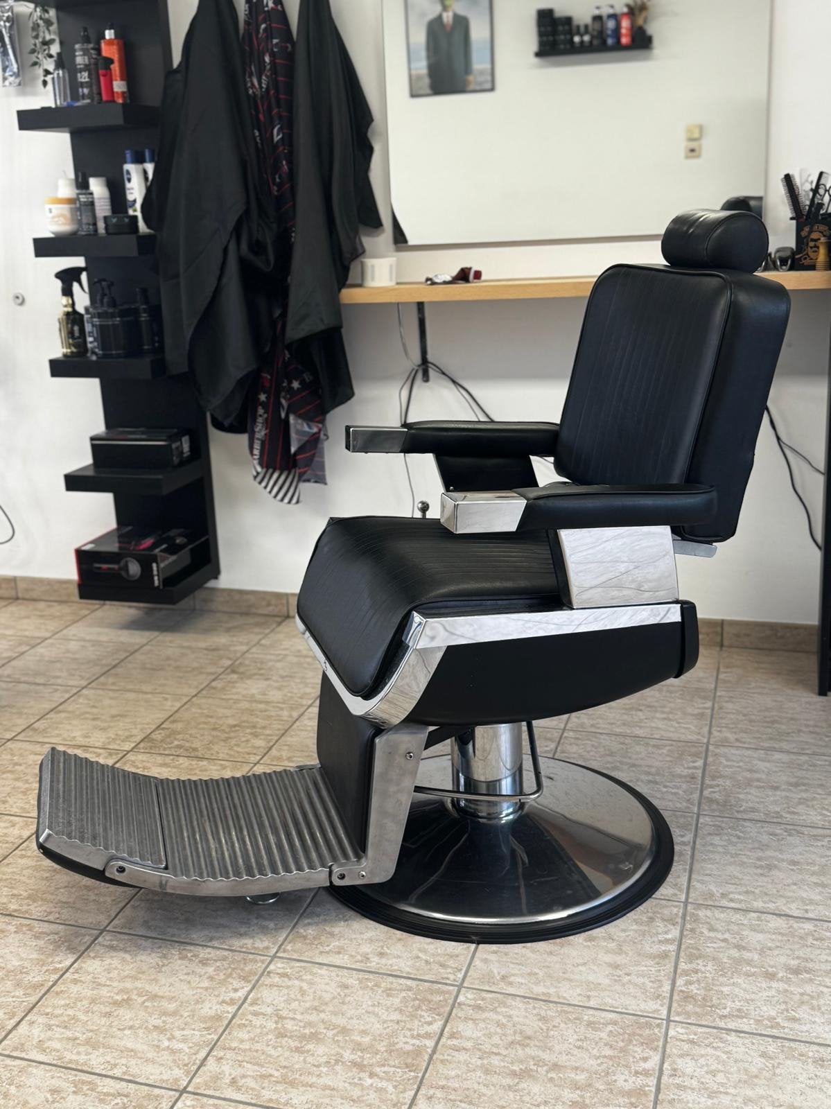 Kappersstoel, Ophalen, Kunststof, Gebruikt, Zwart