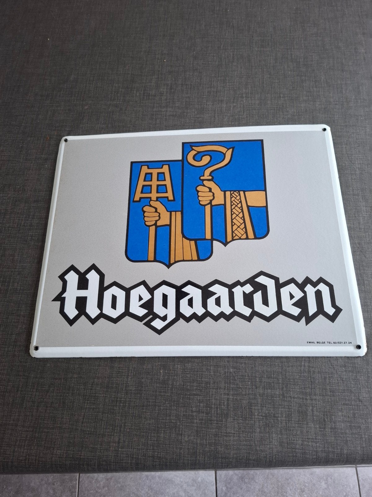 emaille bord hoegaarden, Enlèvement ou Envoi, Comme neuf, Panneau, Plaque ou Plaquette publicitaire