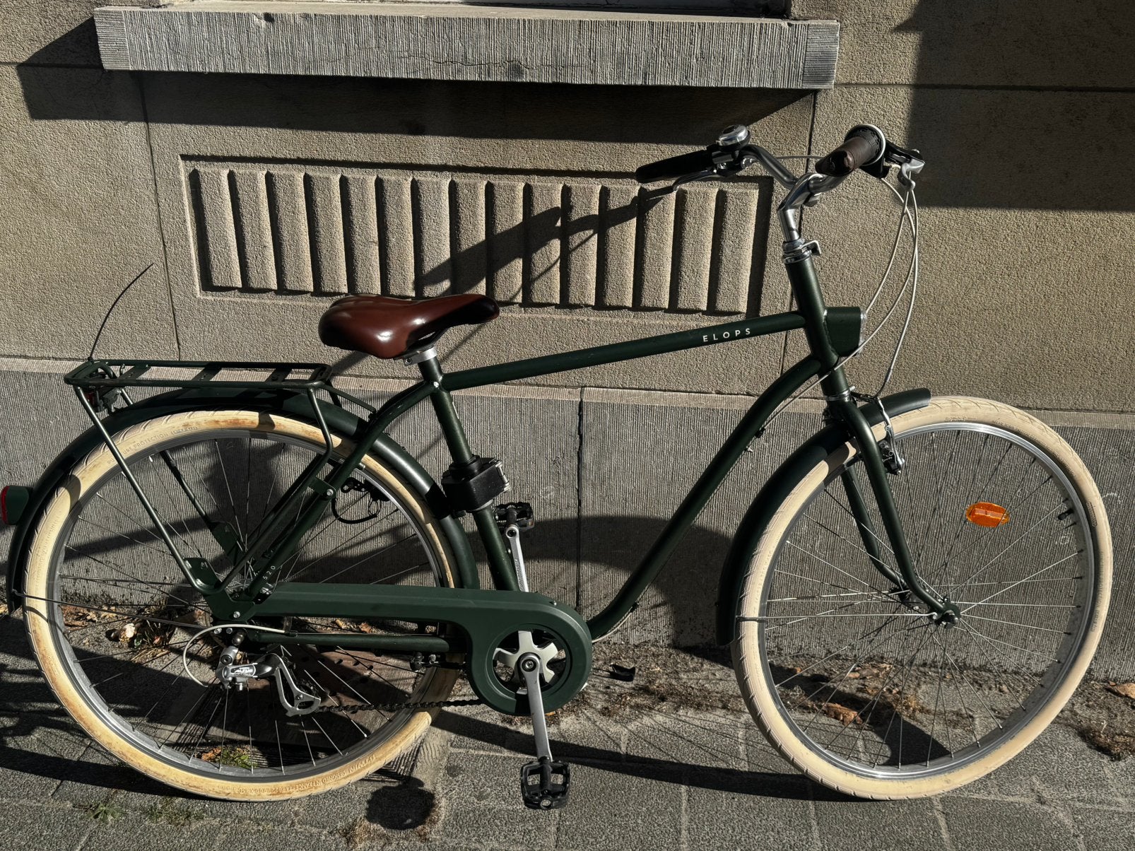 Elops heren fiets in perfecte staat, Fietsen en Brommers, Velgrem, Versnellingen, Zo goed als nieuw, 53 tot 57 cm