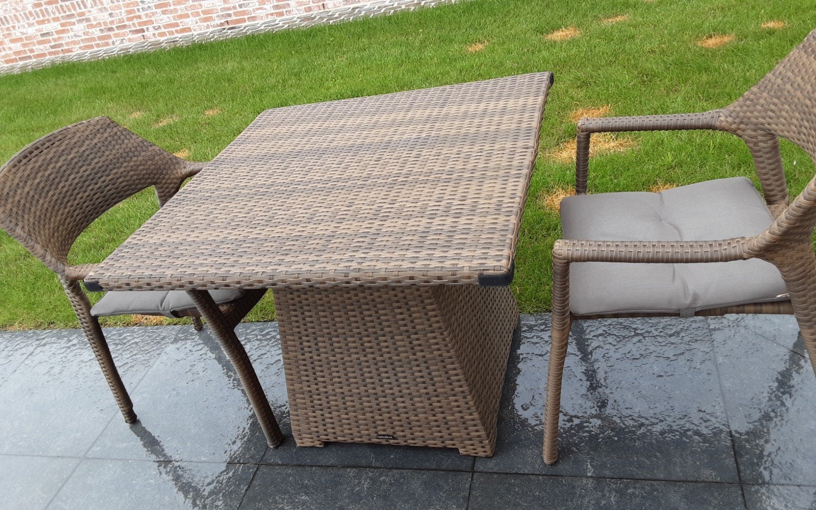 Table de jardin + 2 chaises, Jardin & Terrasse, Enlèvement, Rotin, Salons de jardin