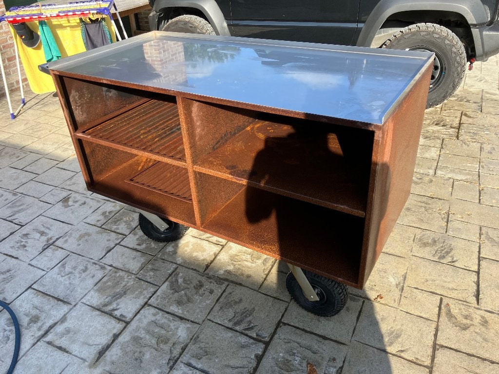 Tuin keuken kar op wielen, Tuin en Terras, Ophalen, Zo goed als nieuw, Hand gemaakt.