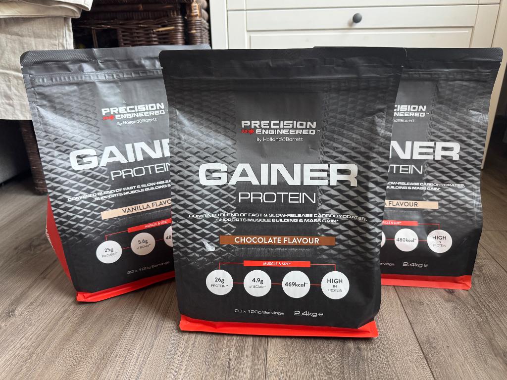 Protein Gainer 2.4kg Holland&Barett 3x ongeopend, Sport en Fitness, Ophalen, Nieuw, Poeder of Drank