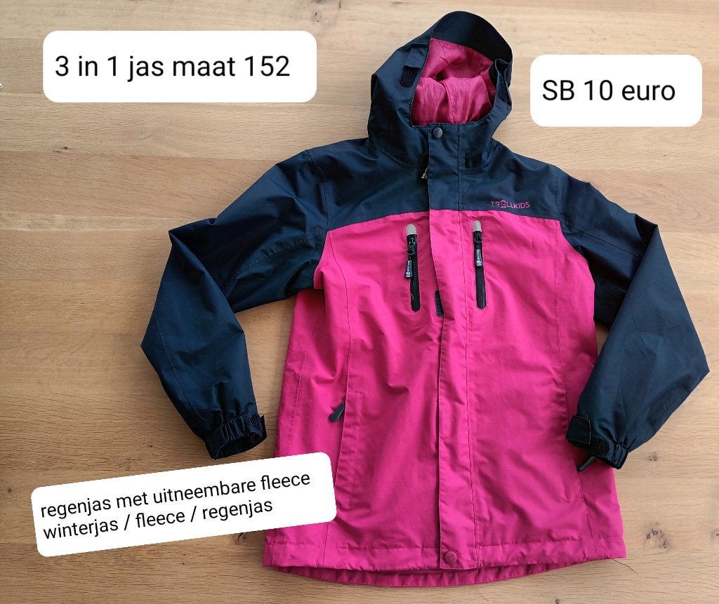 3 in 1 jas maat 152, Kinderen en Baby's, Kinderkleding | Maat 152, Ophalen, Zo goed als nieuw, Meisje, Jas