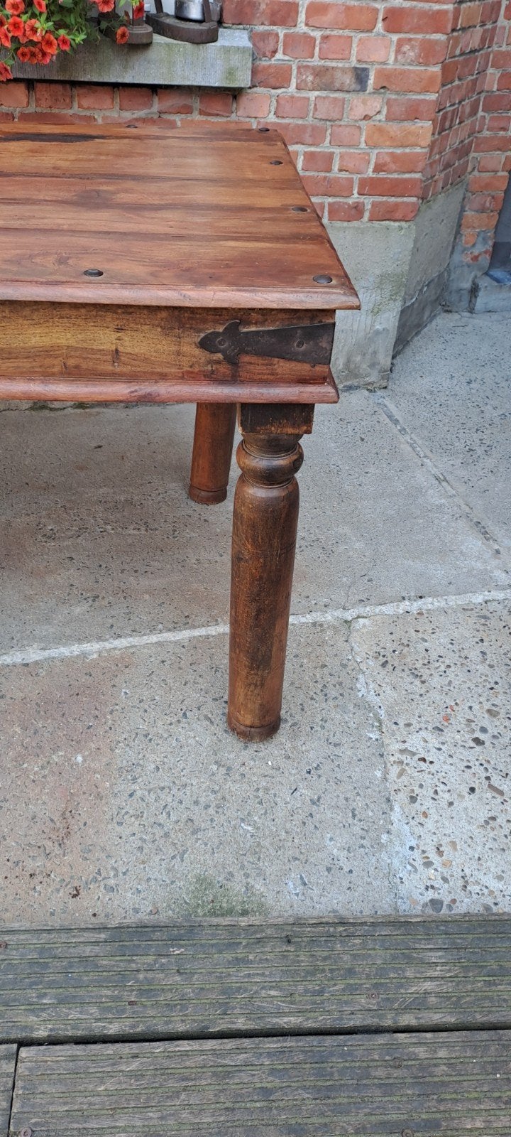 massief houten tafel, Ophalen