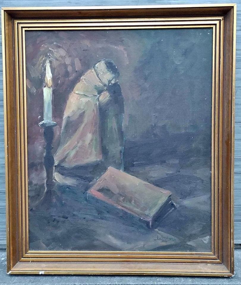 Huile sur toile nature morte signe m Bertrand, Antiquités & Art, Enlèvement ou Envoi, Nature morte, Toile