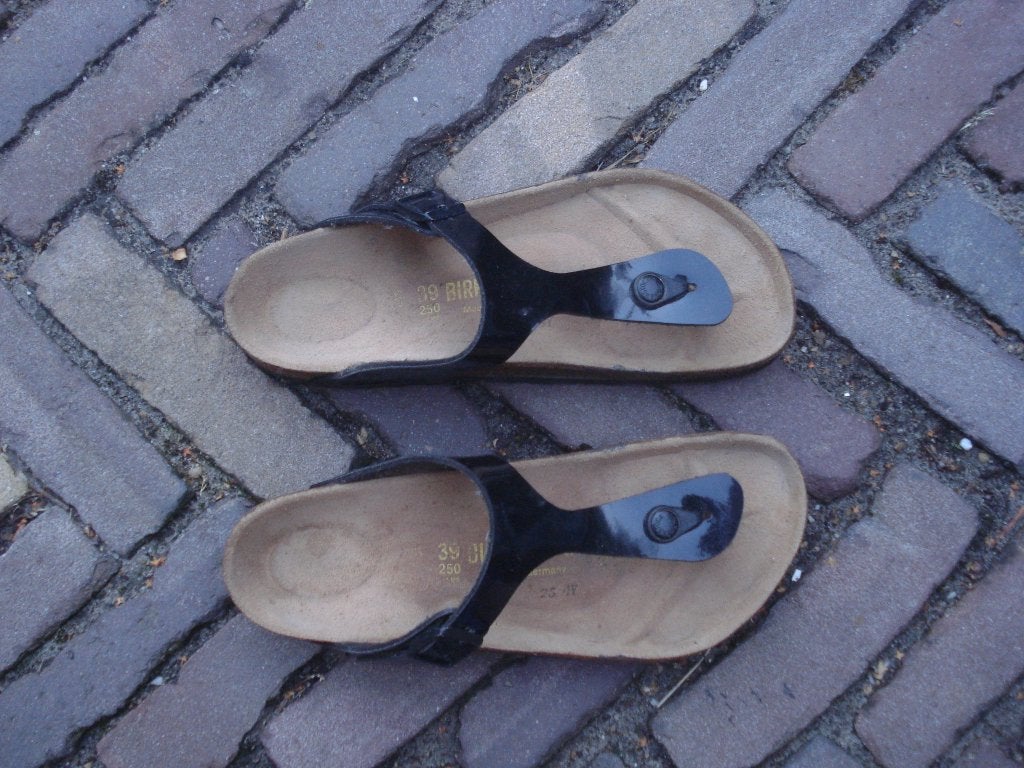 Birkenstock Gizeh zwart 39 Nu gratis verzending per post, Slippers, Verzenden, Zwart, Zo goed als nieuw