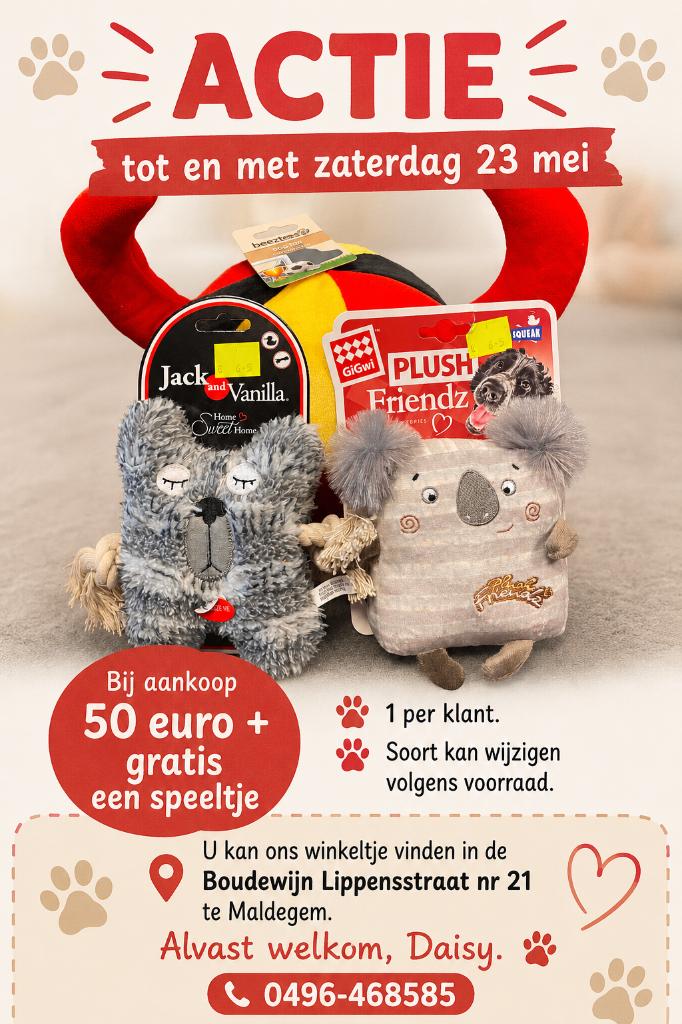 Tot 23 mei : + speeltje bij aankoop 50 euro uit onze shop., Enlèvement ou Envoi, Neuf