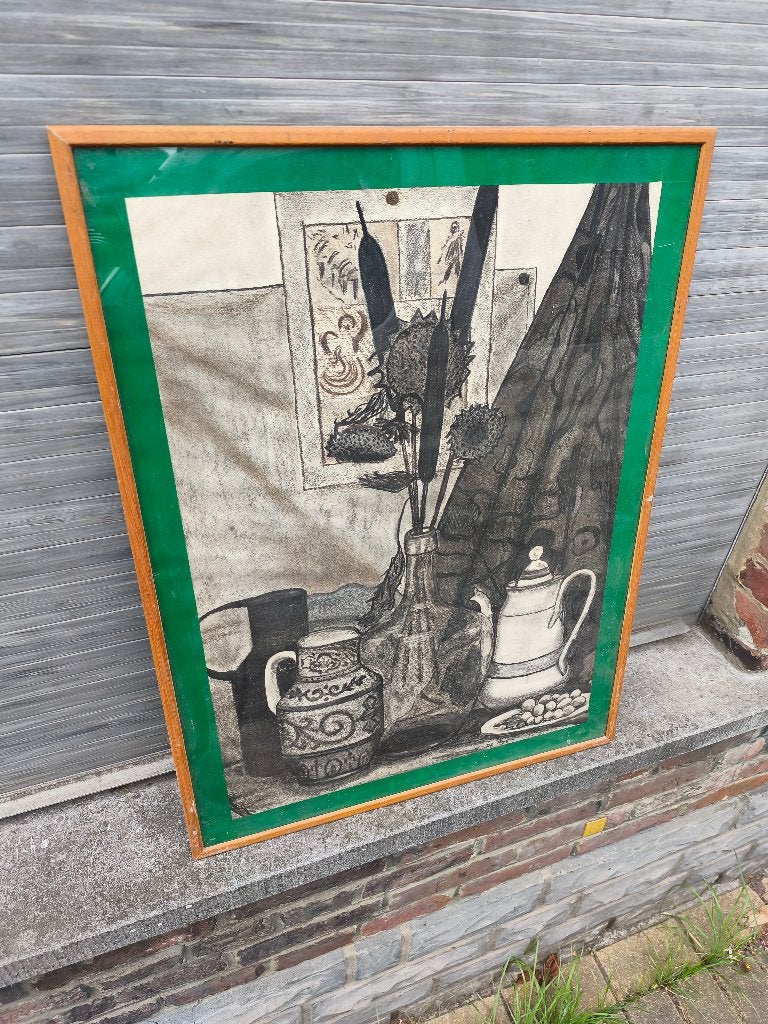 Fusain signe w de ryck, Antiquités & Art, Enlèvement ou Envoi