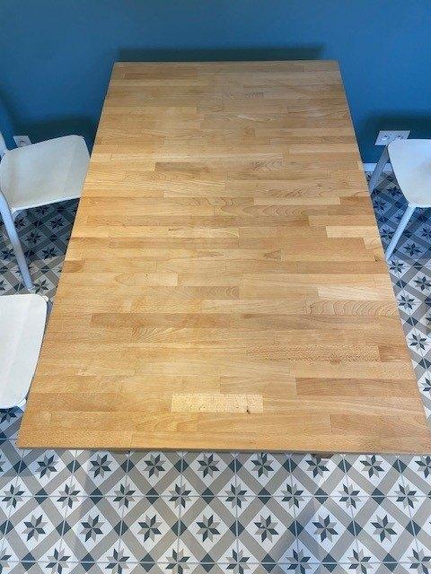 TABLE DE SALLE A MANGER EN BOIS 2M05, Maison & Meubles, Tables | Tables à manger, Enlèvement, Utilisé, 50 à 100 cm, Rectangulaire