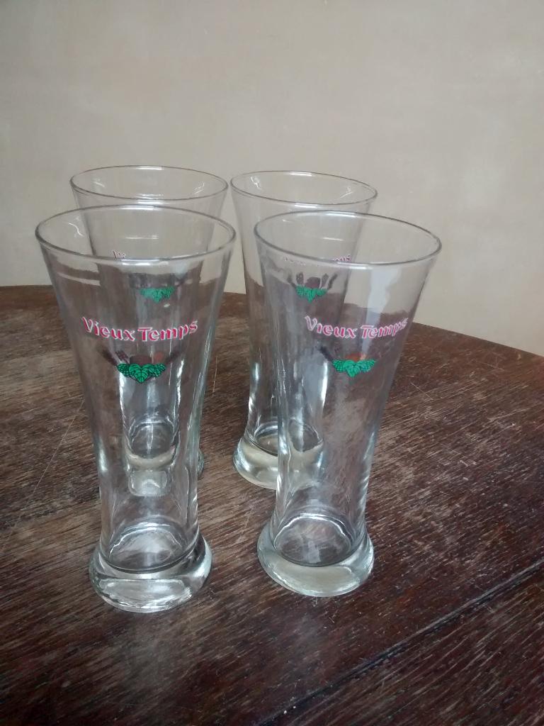 4 verres Vieux temps, Enlèvement, Comme neuf, Verre à bière