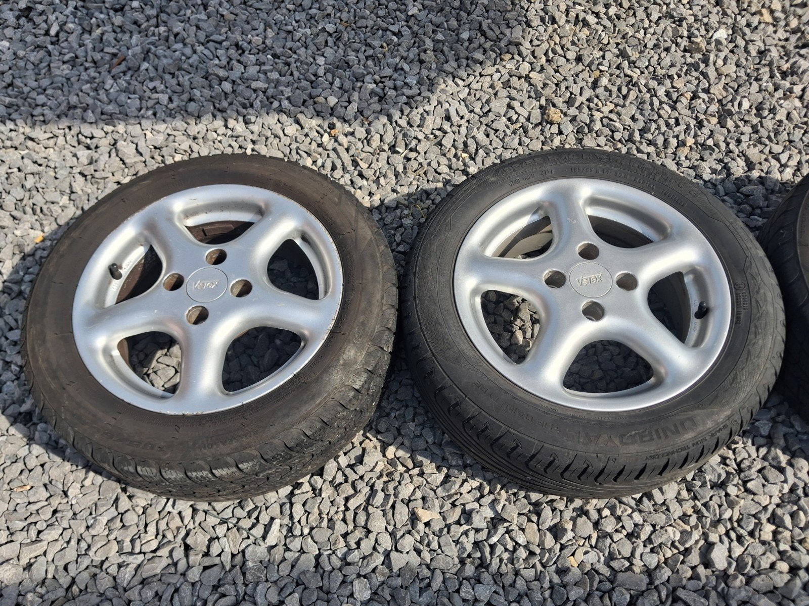 Vortex 14 inch 4x100 lichtmetalen velgen met banden, Ophalen, 14 inch, Gebruikt, Banden en Velgen