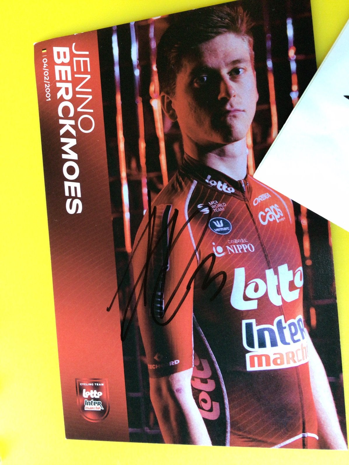 Wielerkaart 2026 team lotto jenno berckmoes signe, Sports & Fitness, Cyclisme, Envoi, Comme neuf