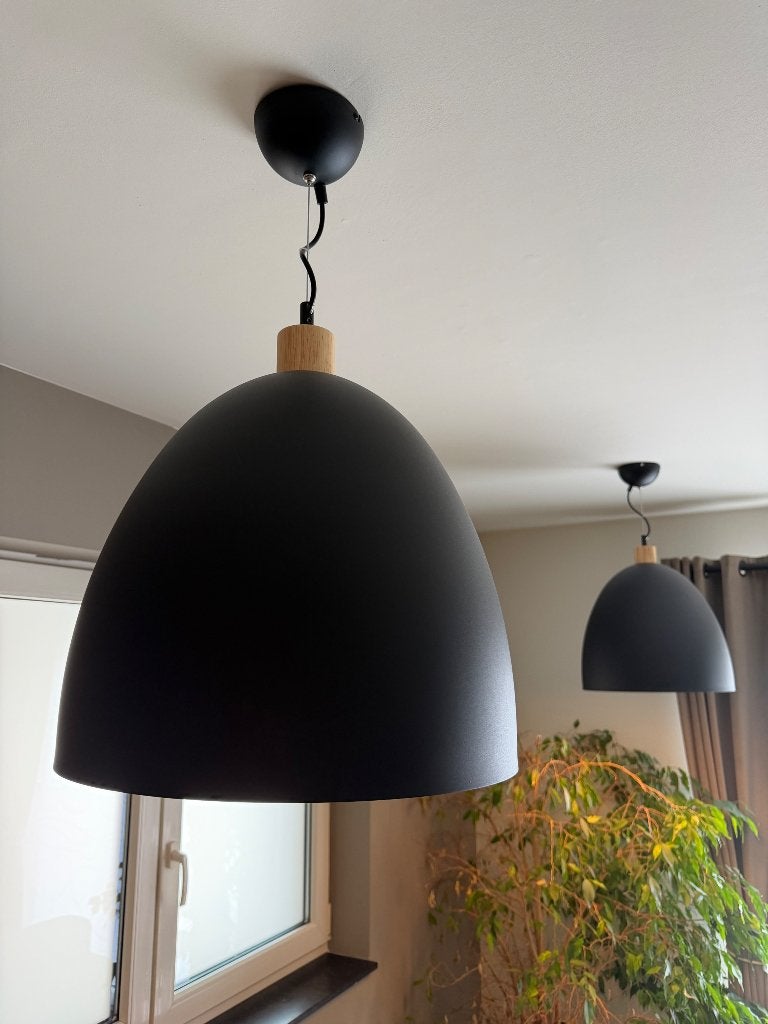 3 hanglampen (zwart en modern), Ophalen, Zo goed als nieuw, Metaal, Modern, zwart, industrieel