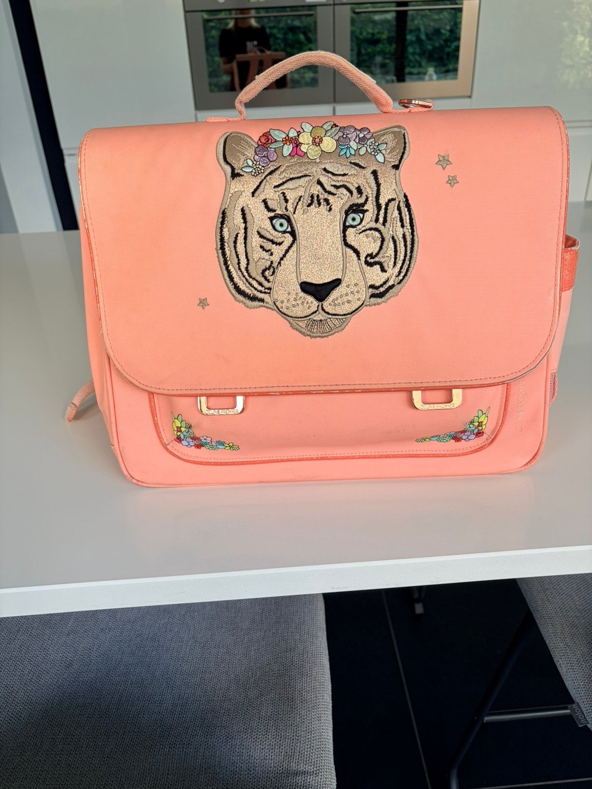 Koraalkleur boekentas Jeune Premier, Ophalen, Rugtas, Oranje, 30 tot 40 cm