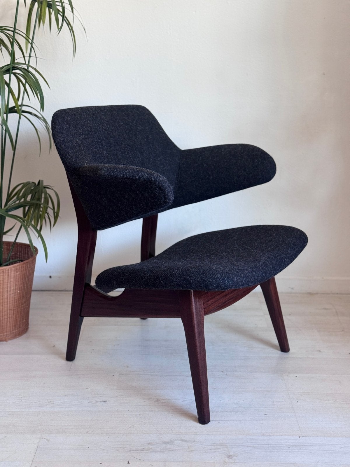 Fauteuil Louis van Teeffelen vintage midcentury 1960, Maison & Meubles, Enlèvement ou Envoi, Une, Noir, Comme neuf