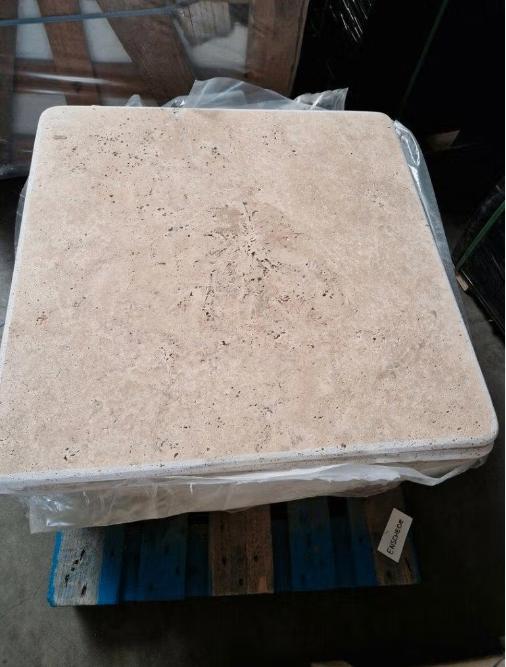 TRAVERTIN TAFELBLADEN 80X80CM EXTRA DIK, Tuin en Terras, Kruiwagens, Ophalen