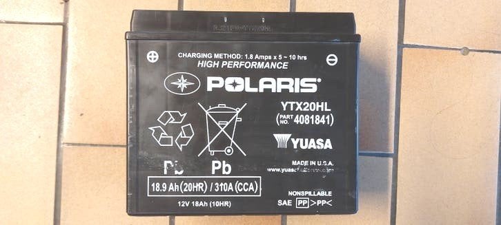 Batterie Polaris Yuasa YTX20HL 12 V 18 Ah (310 A CCA) | Quad, Enlèvement, Neuf, Polaris