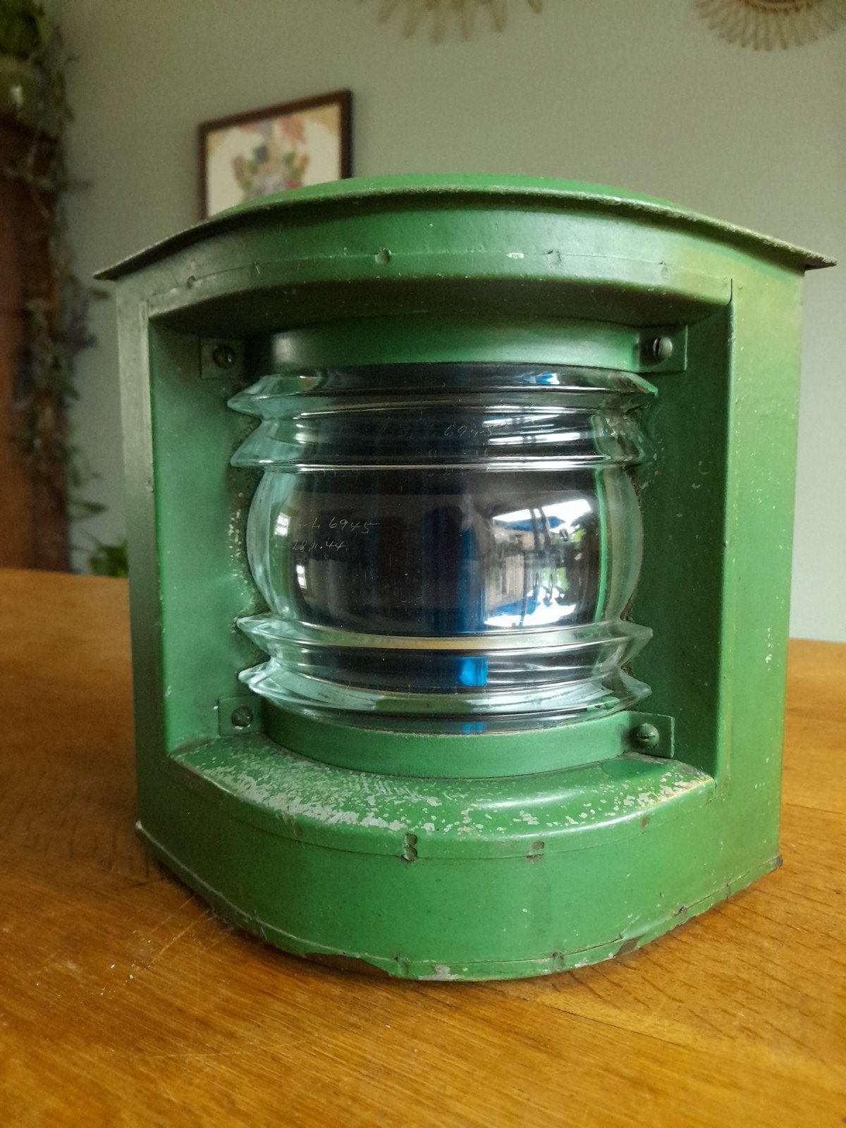 Groene elektrische scheepslamp Ahlemann & Schlatter 1944, Ophalen of Verzenden