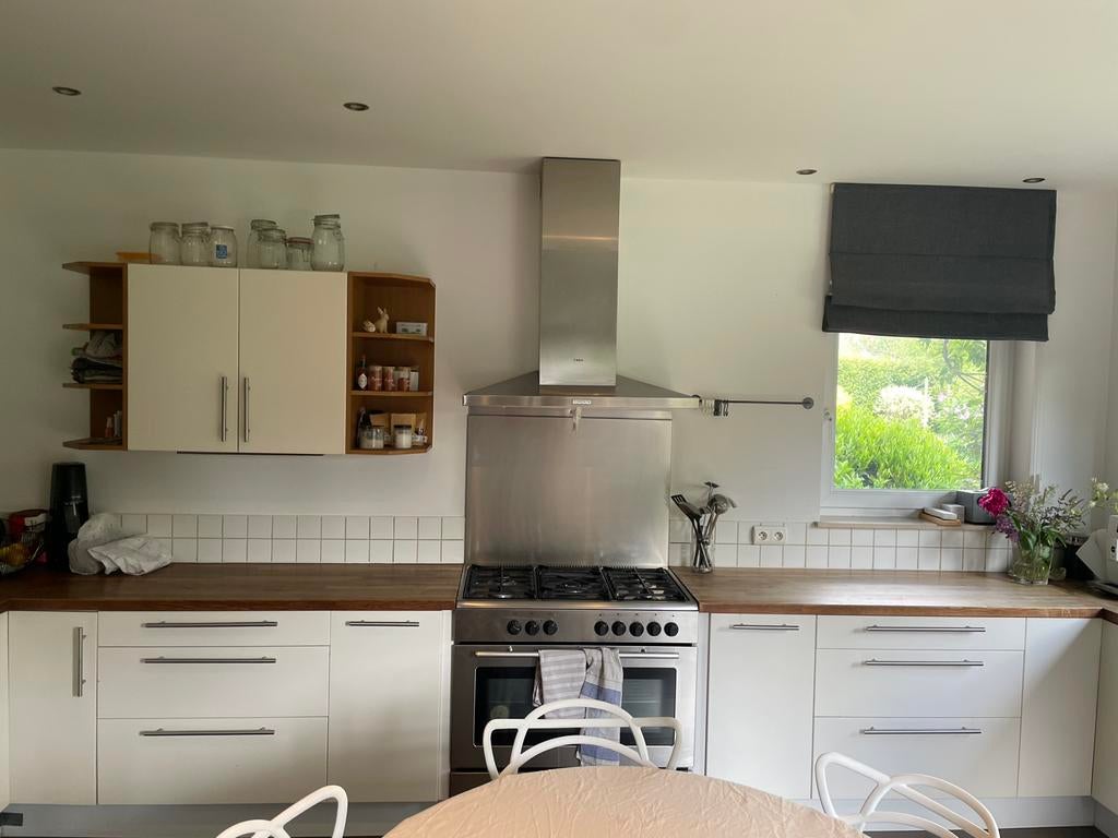 Uitgeruste keuken, Huis en Inrichting, Keuken | Complete keukens, Gebruikt, U-keuken, Wit, Hout, Ophalen
