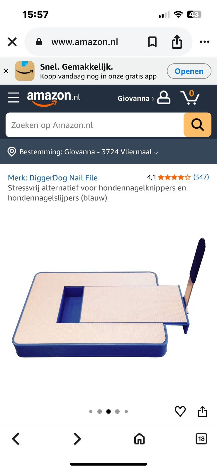 Hondennagelslijper, Dieren en Toebehoren, Hondenspeelgoed, Ophalen of Verzenden, Zo goed als nieuw