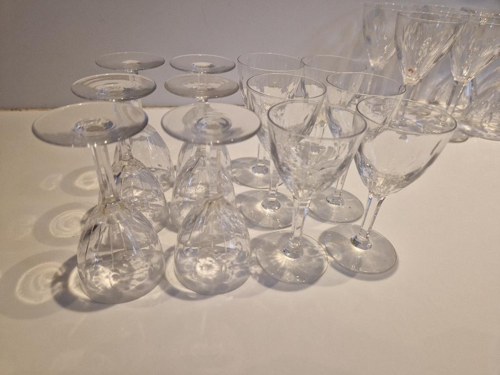 12 retro kristal glazen 10cm, Ophalen