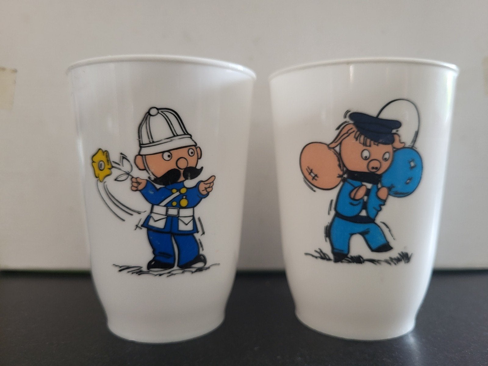 vintage beker (Bio-tex), Ophalen of Verzenden, Zo goed als nieuw, Frisdrankglas