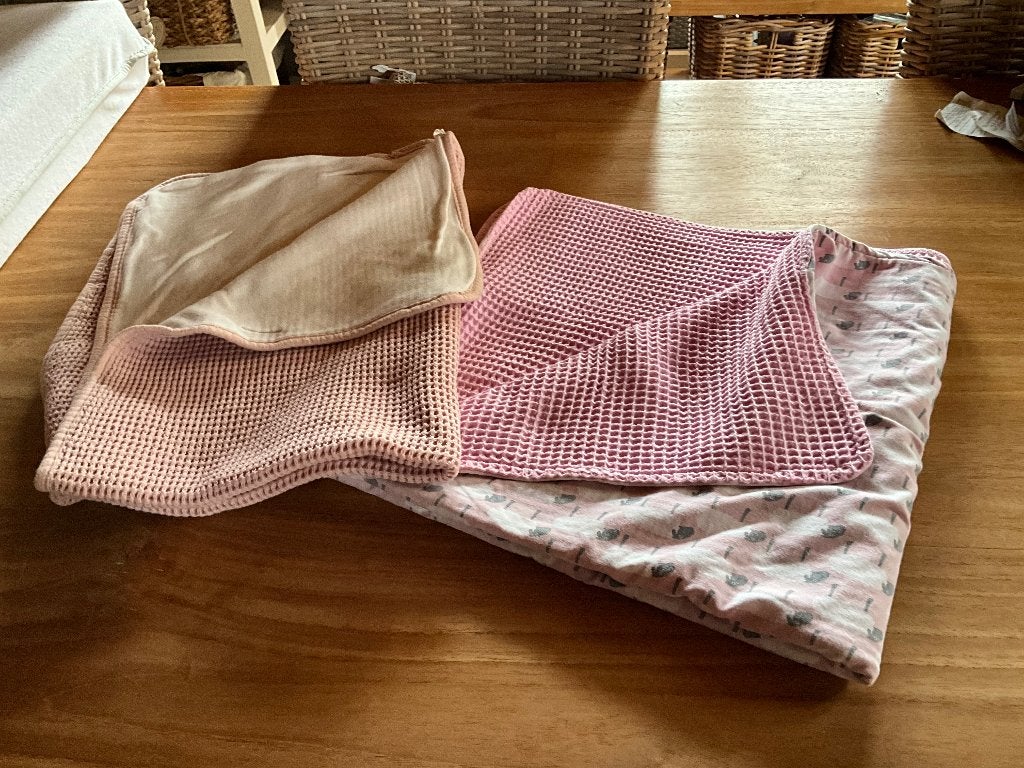 Set van 2 dekentjes roze, Kinderen en Baby's, Ophalen, Gebruikt, Roze, Deken