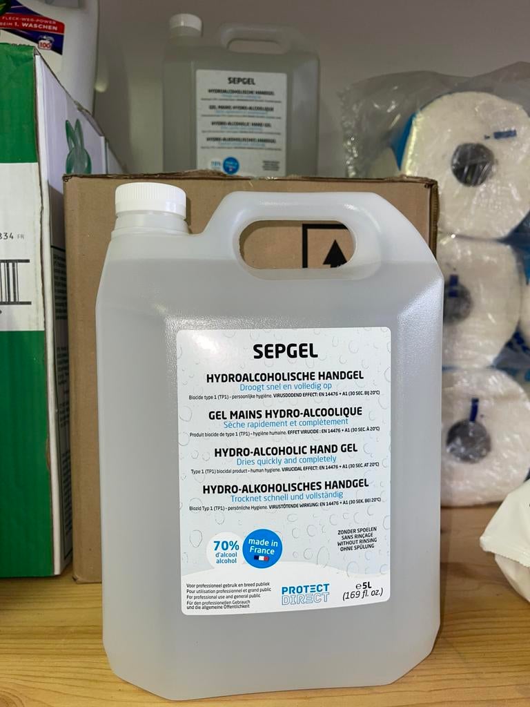 5L 70% hydroalcoholische gel. +andere producten (LEVERING), Ophalen of Verzenden