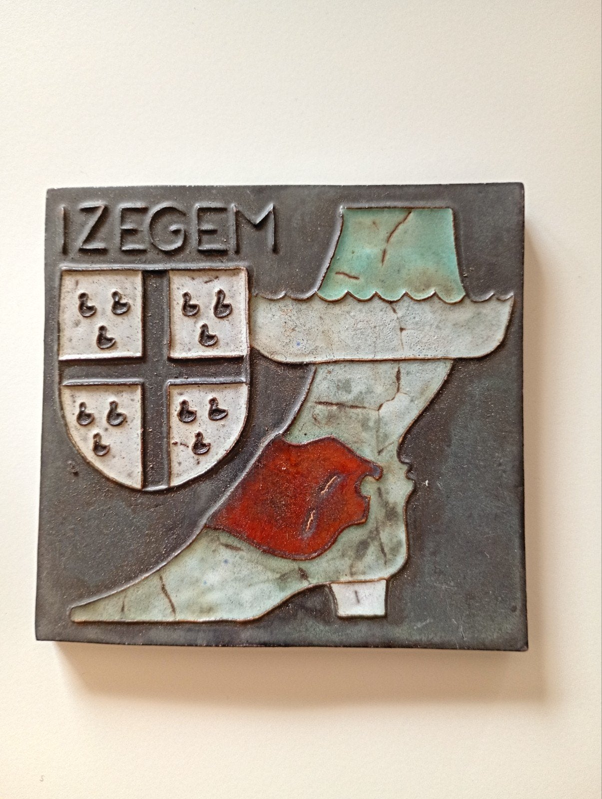 Prachtige set vintage keramische wandtegels – P. Oosterlinck, Antiek en Kunst, Ophalen