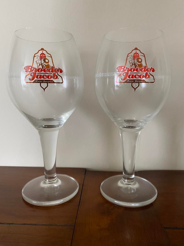2 bierglazen Broeder Jacob, Verzamelen, Ophalen, Nieuw, Bierglas