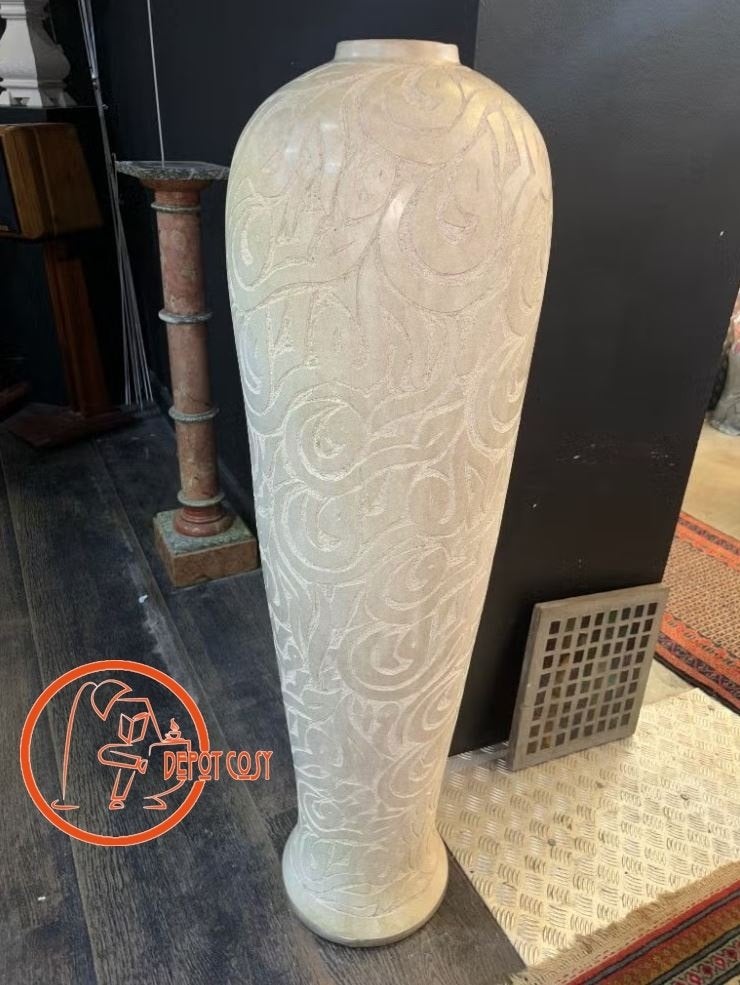 Grande vase marocain artisanal – Décor gravé à la main, Enlèvement