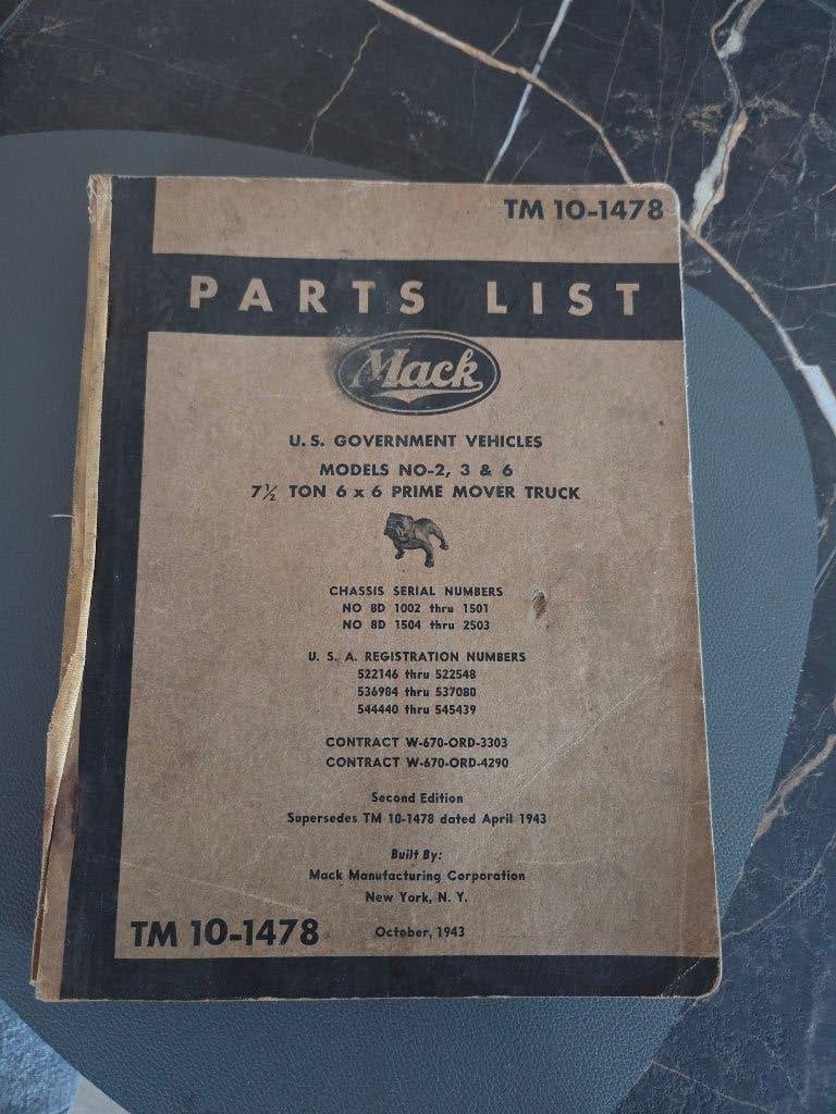 Mack | Parts List TM 10-1478 (1943), Ophalen of Verzenden