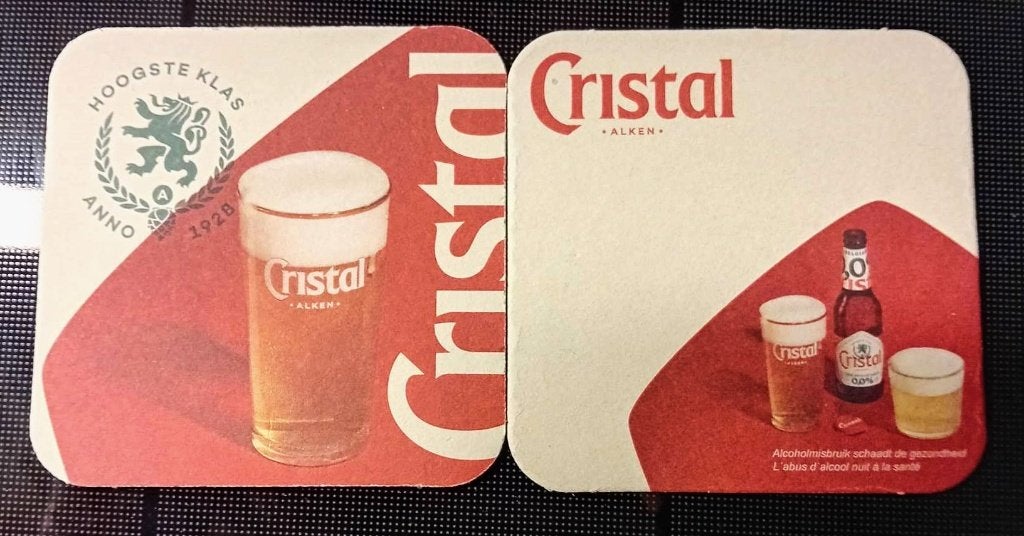 bierviltjes van Cristal, Ophalen, Nieuw, Reclamebord, Plaat of Schild