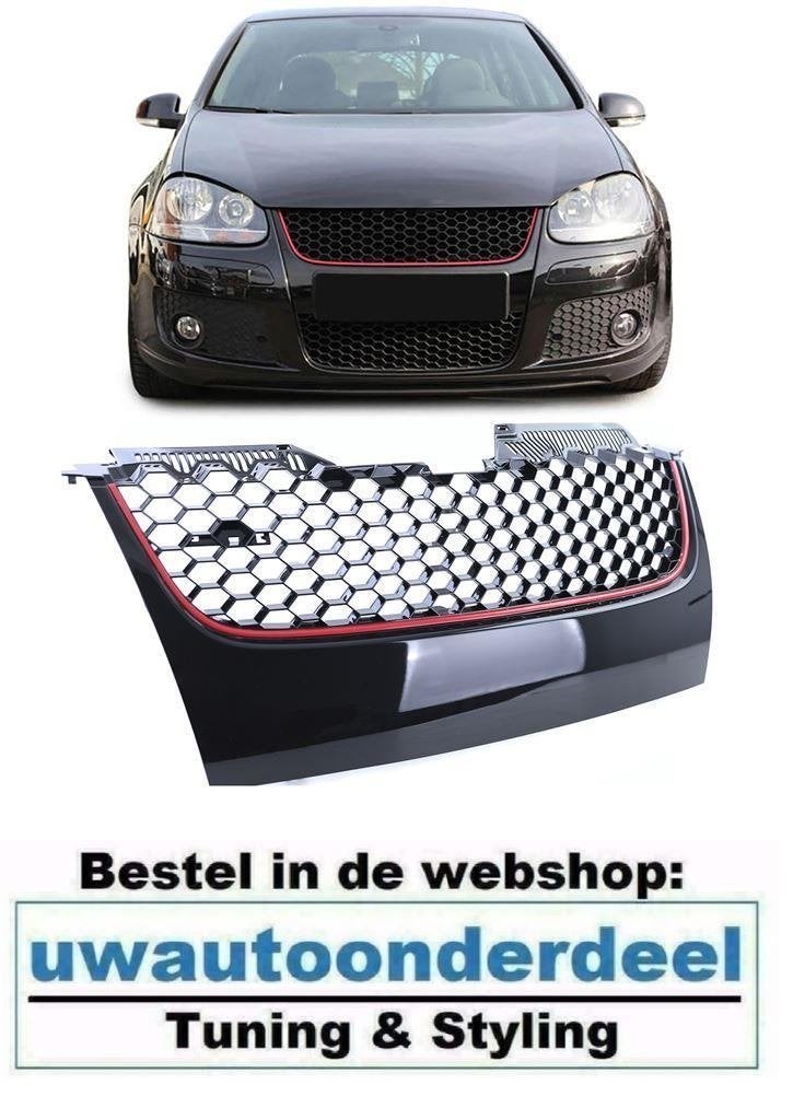 Honingraat Grill Rode Bies Geschikt Voor Vw Golf 5 GTI, Verzenden