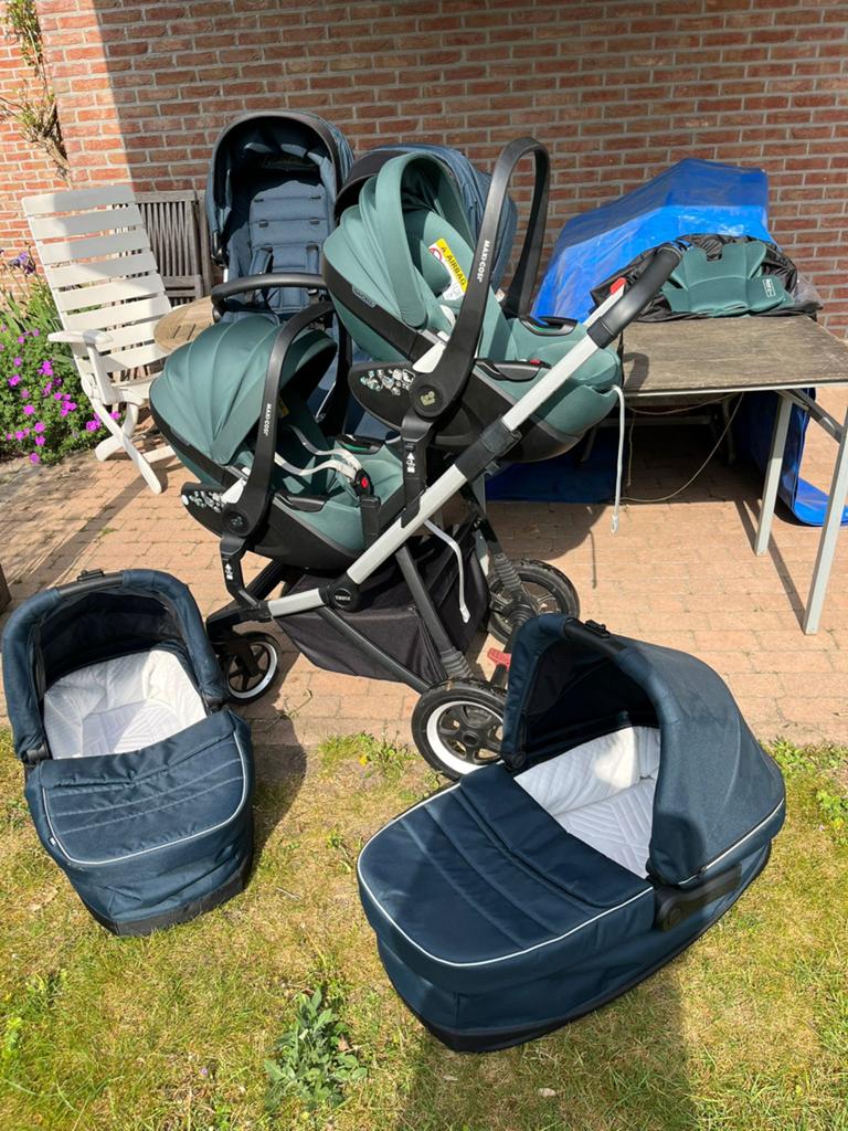 Thule dubbele kinderwagen set + maci cosi 2x, Enlèvement, Comme neuf, Poussette, Maxi-Cosi