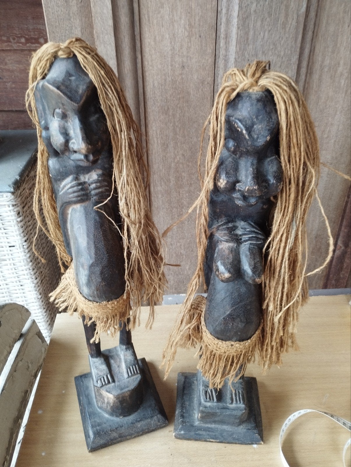 2 statues en bois, Antiquités & Art, Enlèvement ou Envoi