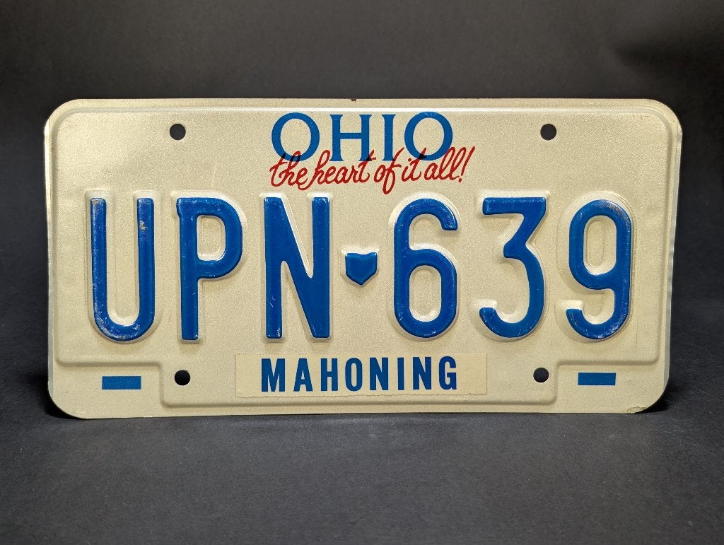 Ohio License Plate (USA), Métal, Objet de décoration, Vintage, Comme neuf