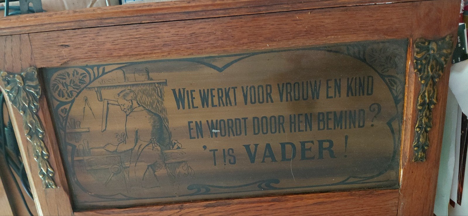 kader met spreuk, Antiek en Kunst, Ophalen of Verzenden, Rechthoekig, Minder dan 50 cm, Minder dan 100 cm