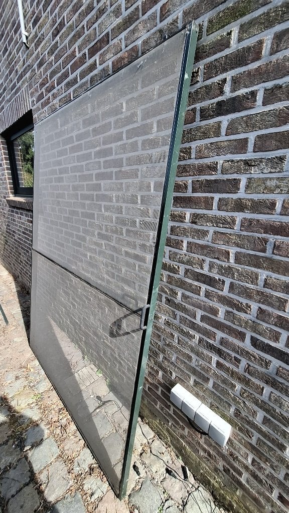 Schuif muggenraam, Ophalen, Gebruikt, 120 cm of meer, Buitendeur