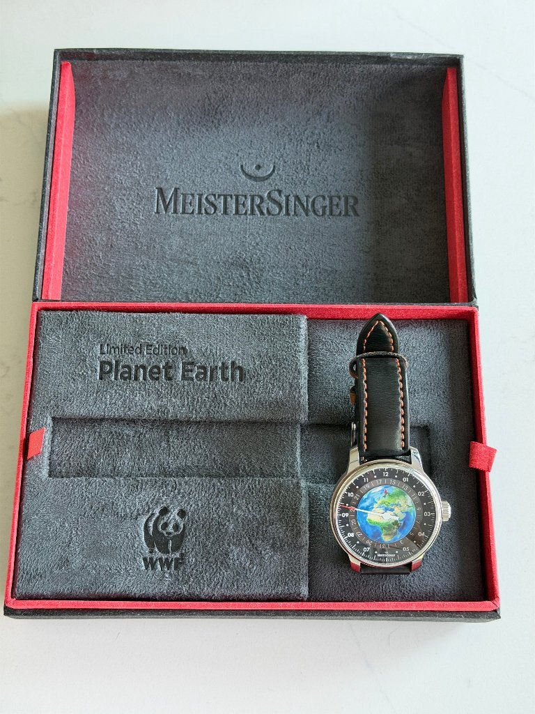 MeisterSinger horloge, Handtassen en Accessoires, Horloges | Heren, Ophalen, Leer, Staal, Polshorloge