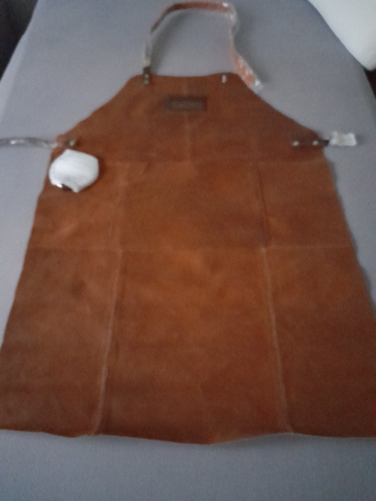nieuw, bbq schort in leer, Huis en Inrichting, Keuken | Textiel, Schort, Overige merken, Beige, Nieuw