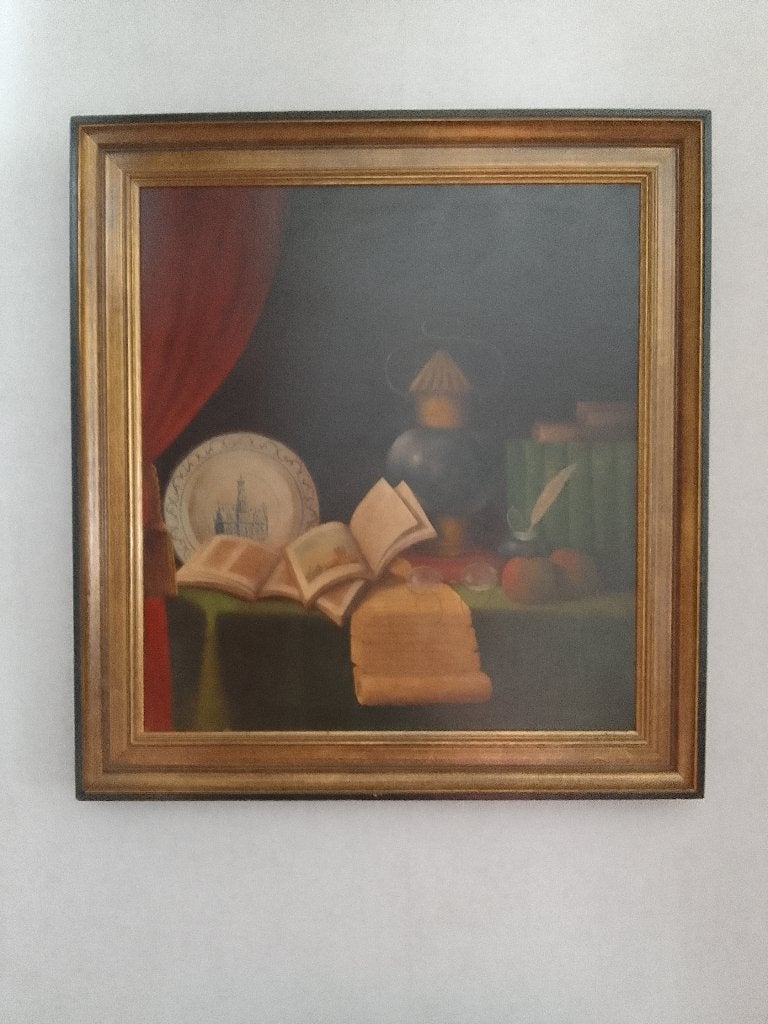 Schilderij  (stilleven), Antiek en Kunst, Ophalen, Doek, Stilleven, Gesigneerd