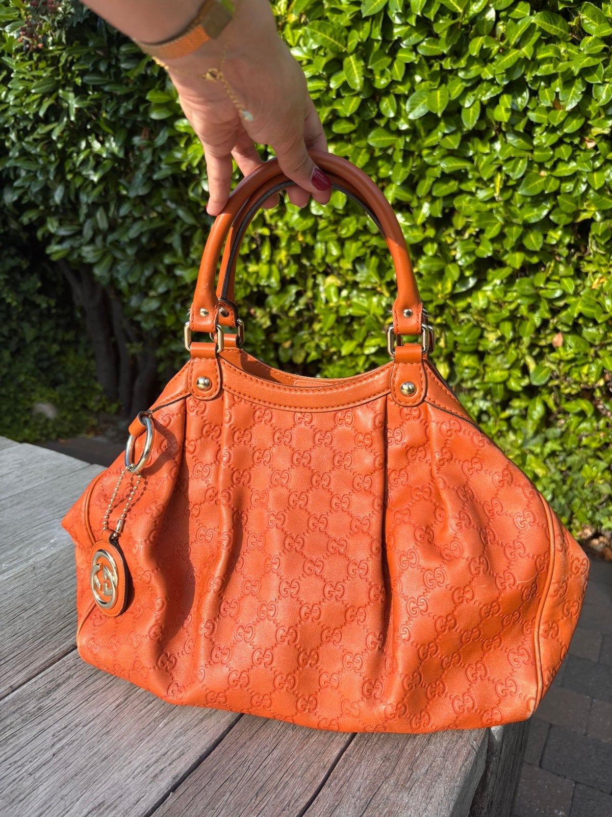 Handtas Gucci, Ophalen, Gebruikt, Oranje, Handtas
