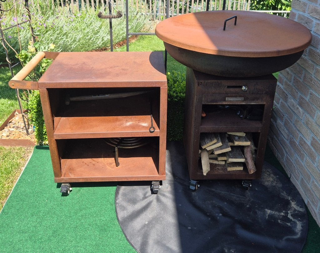 BbQ plancha acier corten, Ophalen, Zo goed als nieuw
