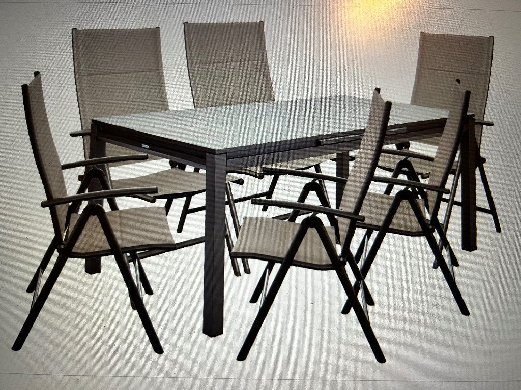 table de jardin extensible 180/240x100cm 6-8 personnes moka, Jardin & Terrasse, Enlèvement, Comme neuf, Carré, Aluminium