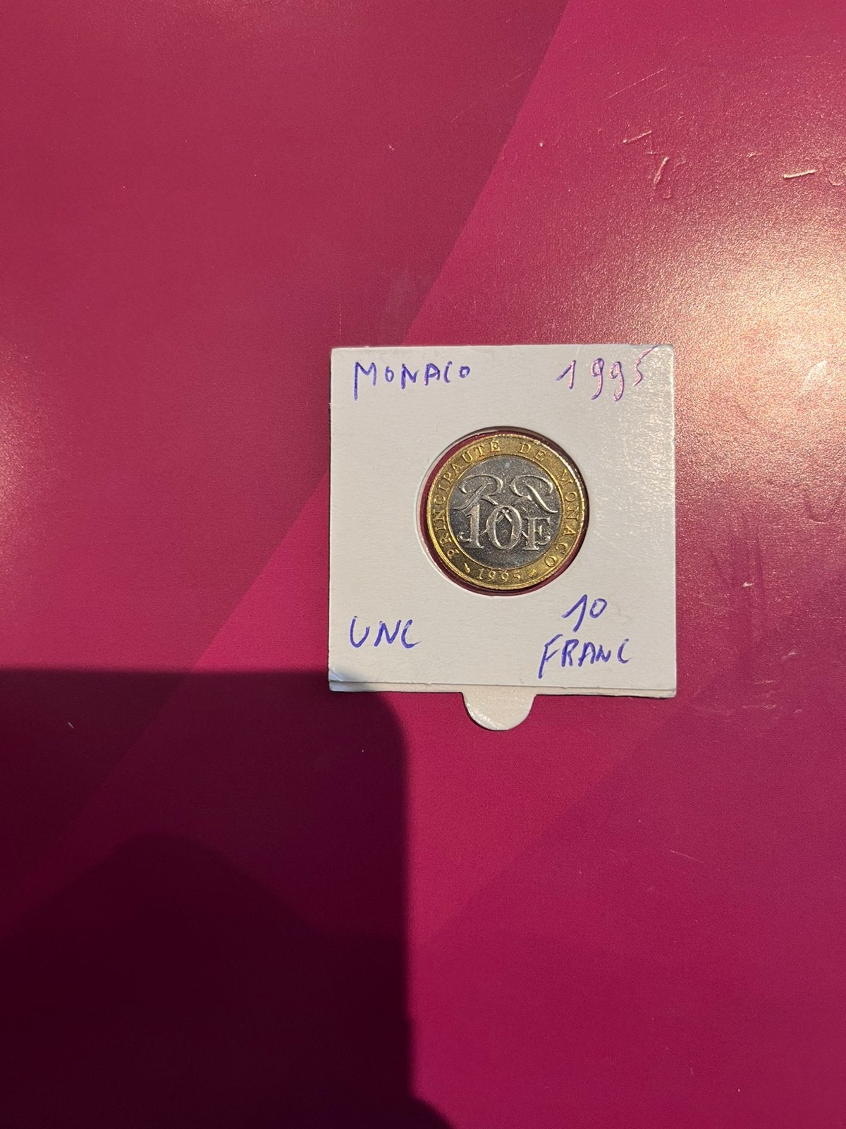 Monaco 10 frank 1995 250.000 exemplaren MS-UNC, Ophalen of Verzenden, Munten en Bankbiljetten